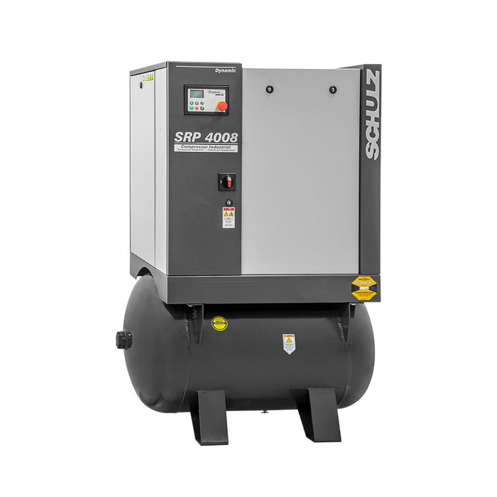 Schulz of America SRP-4008 R DYNAMIC -7.5 HP Rotary Screw Air Compressor with  Sound Enclosure, 60 Gallon Air Receiver, 27 CFM @ 125 PSI