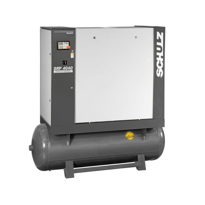 Schulz of America SRP-4040 R DYNAMIC - 40 HP Rotary Screw Air Compressor with  Sound Enclosure, 120 Gallon Air Receiver, 150 CFM @ 125 PSI