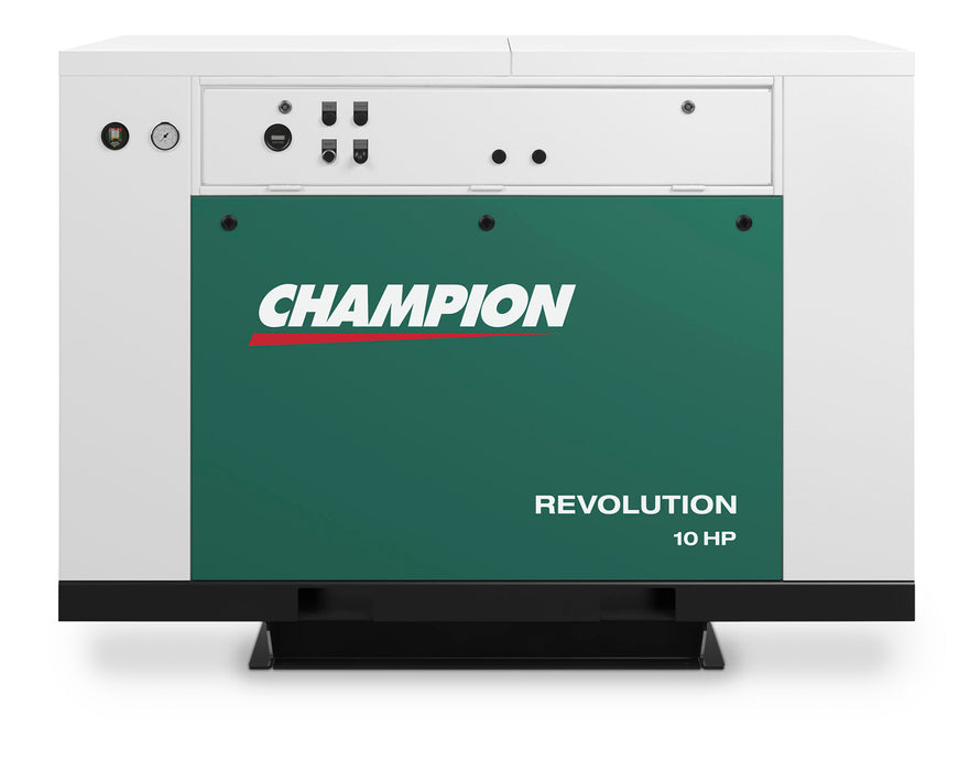 Champion BQR10 Revolution 10hp Quiet Enclosed Reciprocating Air Compressor, Base Mounted, 33.5 CFM @ 175 PSI, 62 dBa