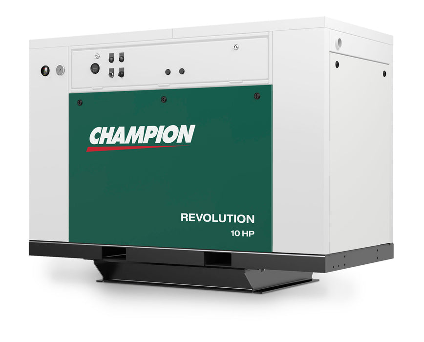 Champion BQR10 Revolution 10hp Quiet Enclosed Reciprocating Air Compressor, Base Mounted, 33.5 CFM @ 175 PSI, 62 dBa