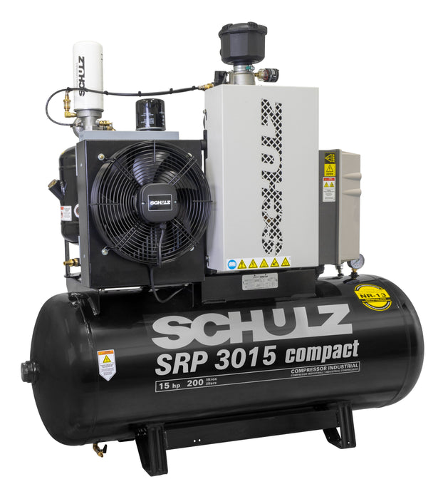 Schulz of America SRP3015- 15hp Compact Rotary Screw Air Compressor,  60 Gallon Tank, 51 CFM @ 125 PSI